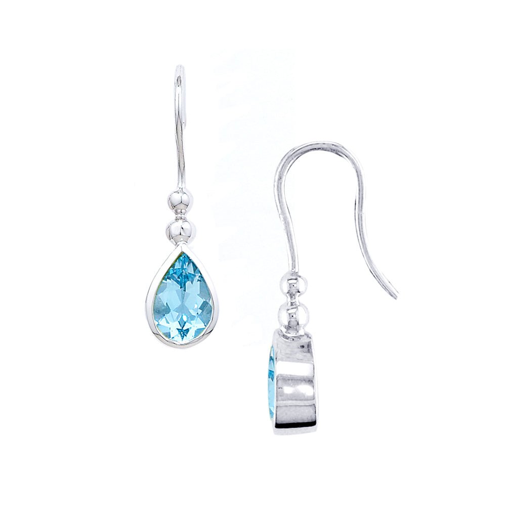 London Road - Blue Topaz Bead Drop Earrings - Tustains Jewellers