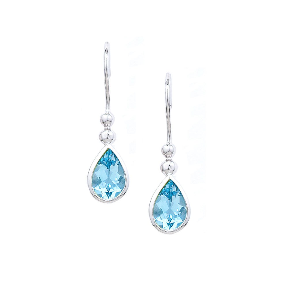 London Road - Blue Topaz Bead Drop Earrings - Tustains Jewellers