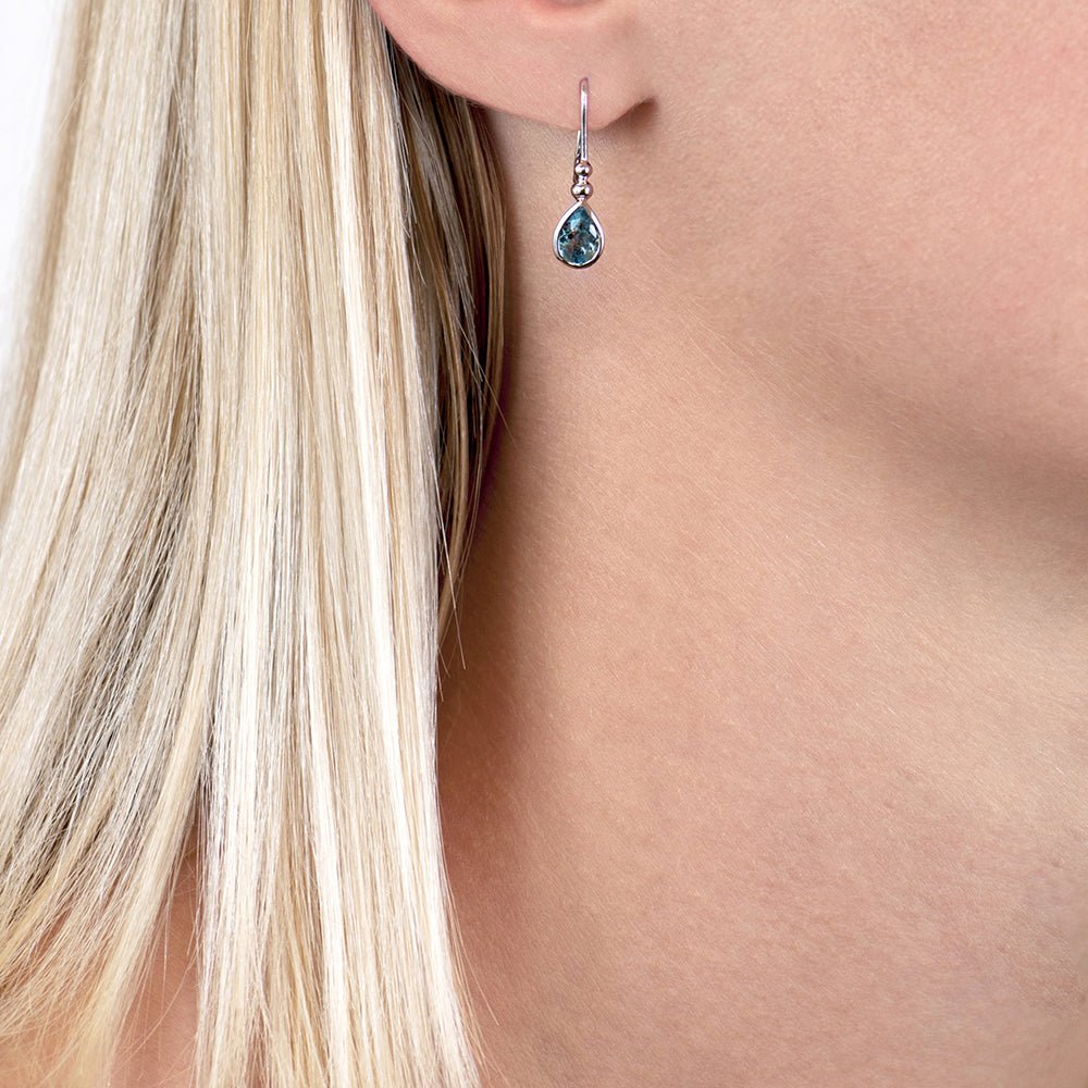 London Road - Blue Topaz Bead Drop Earrings - Tustains Jewellers