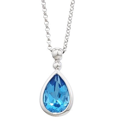 London Road - Blue Topaz Bead Drop Pendant - Tustains Jewellers