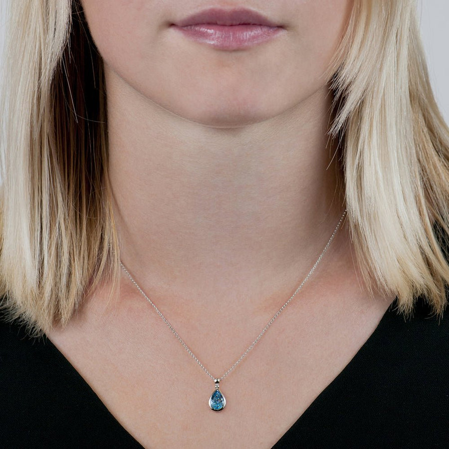 London Road - Blue Topaz Bead Drop Pendant - Tustains Jewellers