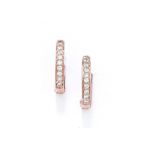 London Road - Rose Gold Diamond Hoops - Tustains Jewellers