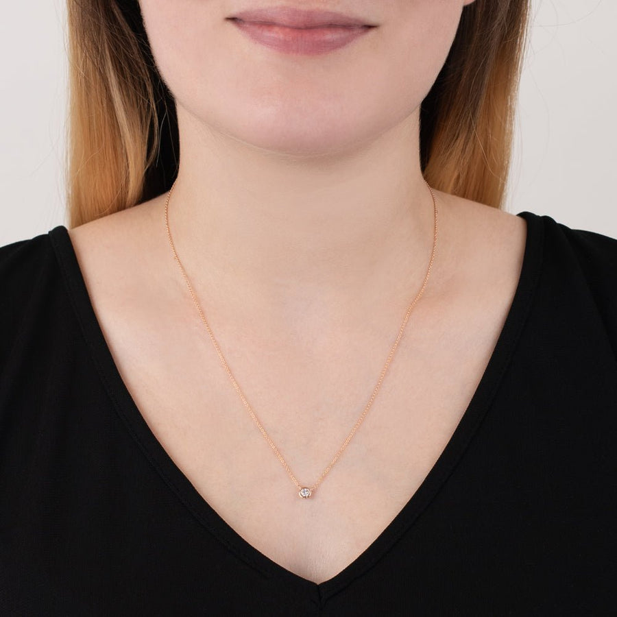 London Road - Rose Solitaire Raindrop Pendant - Tustains Jewellers