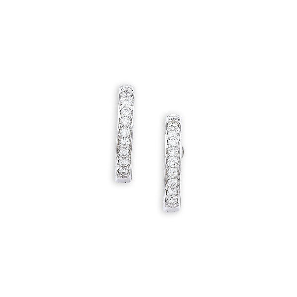 London Road - White Gold Diamond Hoops - Tustains Jewellers