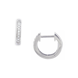 London Road - White Gold Diamond Hoops - Tustains Jewellers