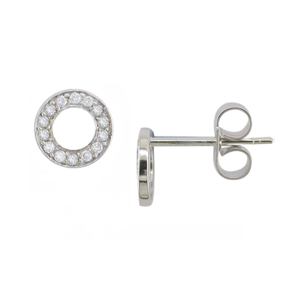 London Road - White Meridian Stud Earrings - Tustains Jewellers