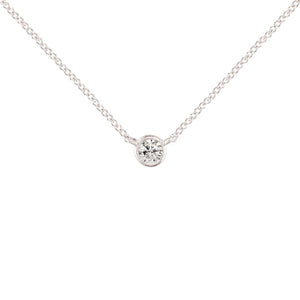London Road - White Solitaire Raindrop Pendant - Tustains Jewellers