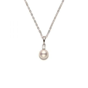 Mikimoto Pearl & Diamond Drop Pendant - Tustains Jewellers