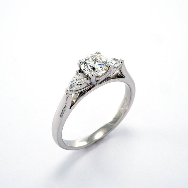 Round and Pear 3 stone 0.78ct - Tustains Jewellers