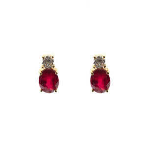 Ruby and Diamond Stud Earrings - Tustains Jewellers