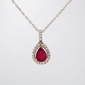 Ruby Cluster Pendant - Tustains Jewellers