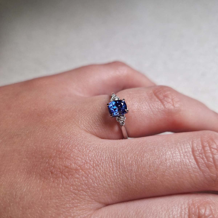 Sapphire and Diamond Trefoil Ring - Tustains Jewellers