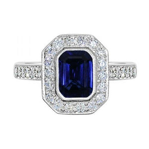 Sapphire & Diamond Cluster Ring - Tustains Jewellers