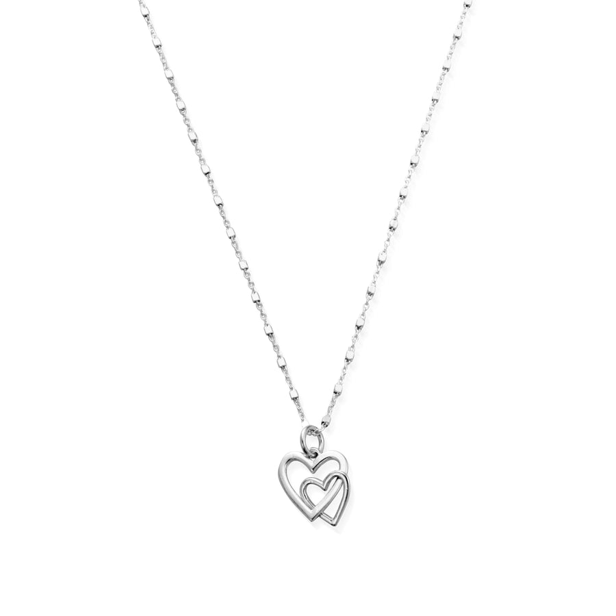 Cube Interlocking Love Heart Necklace