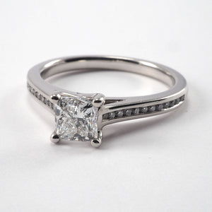 Solitaire with Channel Set Shoulders - 0.85ct - Tustains Jewellers