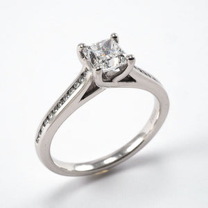Solitaire with Channel Set Shoulders - 0.85ct - Tustains Jewellers