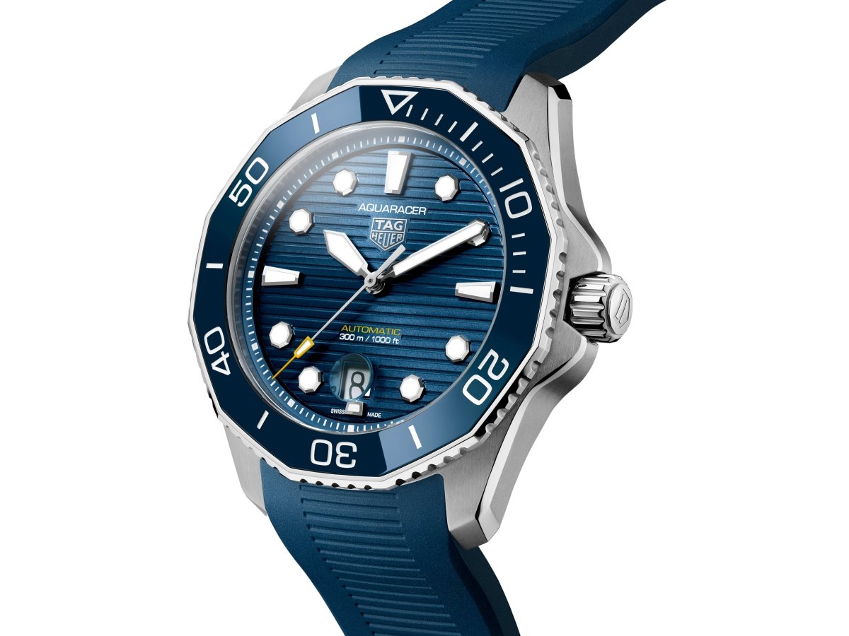 Tag Heuer - Aquaracer Professional 300 on Blue Rubber Strap - Tustains Jewellers