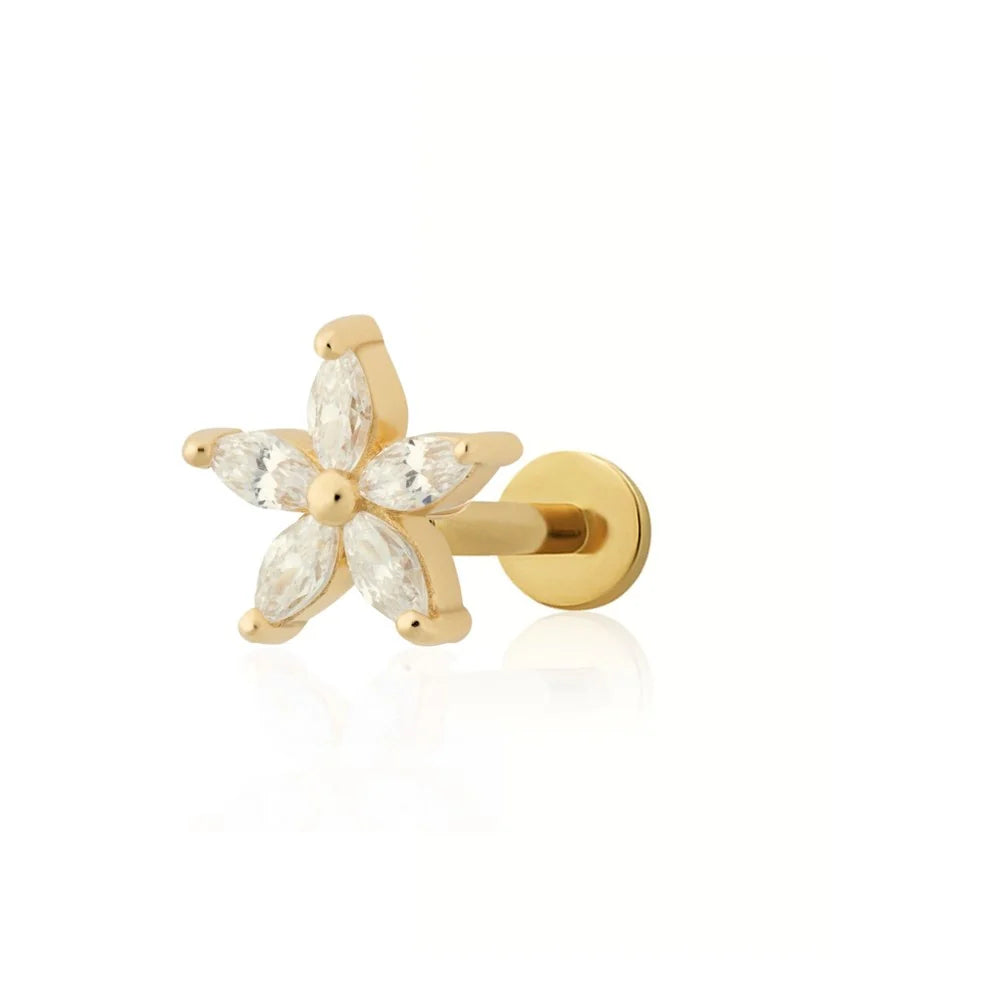 Scream Pretty Sparkling Teeny Flower Flat Back Earring