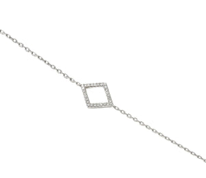 White Gold Geometric Bracelet - Tustains Jewellers