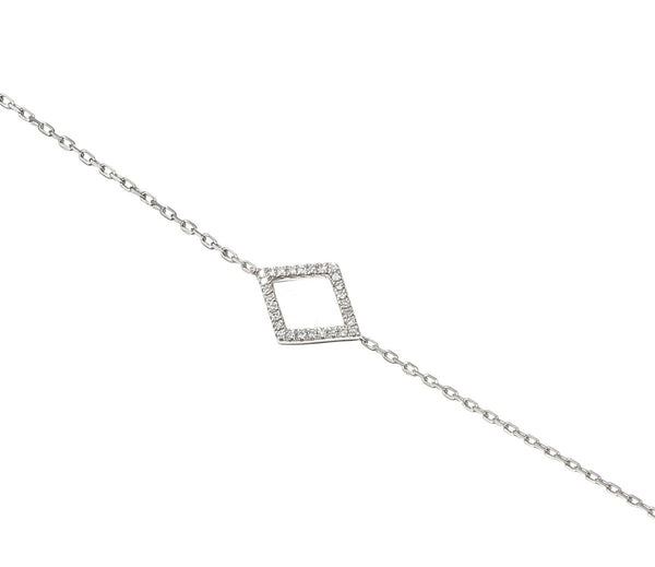 White Gold Geometric Bracelet - Tustains Jewellers