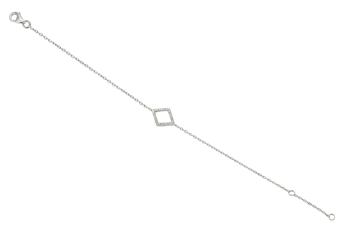 White Gold Geometric Bracelet - Tustains Jewellers