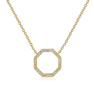 Yellow Gold Geometric Necklace - Tustains Jewellers