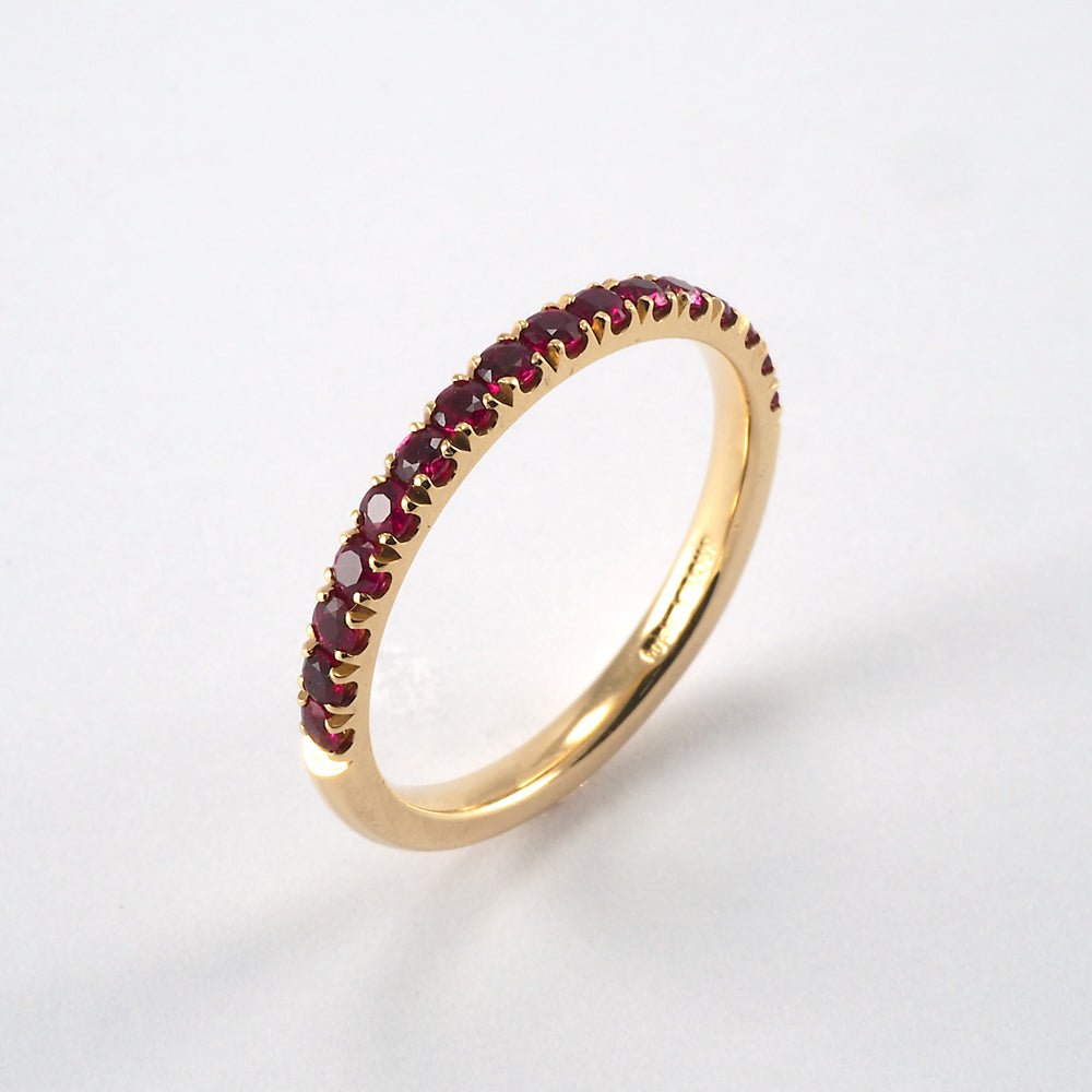 Yellow Gold Ruby Half Eternity Ring - Tustains Jewellers