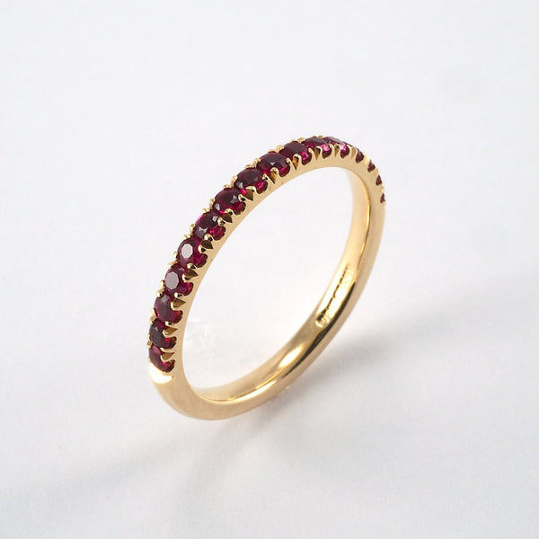 Yellow Gold Ruby Half Eternity Ring - Tustains Jewellers