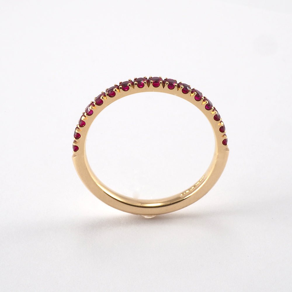 Yellow Gold Ruby Half Eternity Ring - Tustains Jewellers