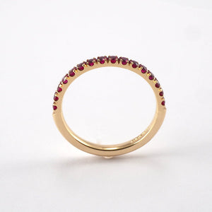 Yellow Gold Ruby Half Eternity Ring - Tustains Jewellers