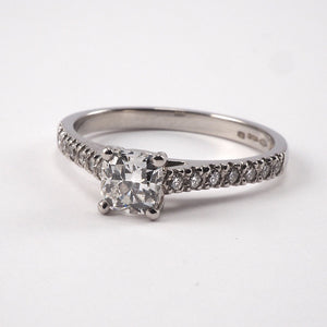 Solitaire with Micro set diamond shoulders - 0.95ct