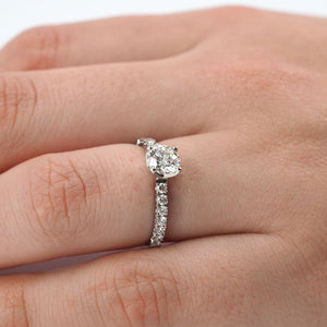 Solitaire with Micro set diamond shoulders - 0.95ct