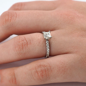 Solitaire with Diamond Shoulders - 0.79ct