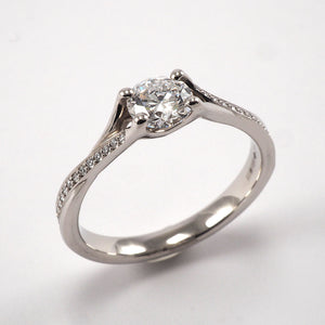 Solitaire with Cross over Diamond Shoulders - 0.57ct