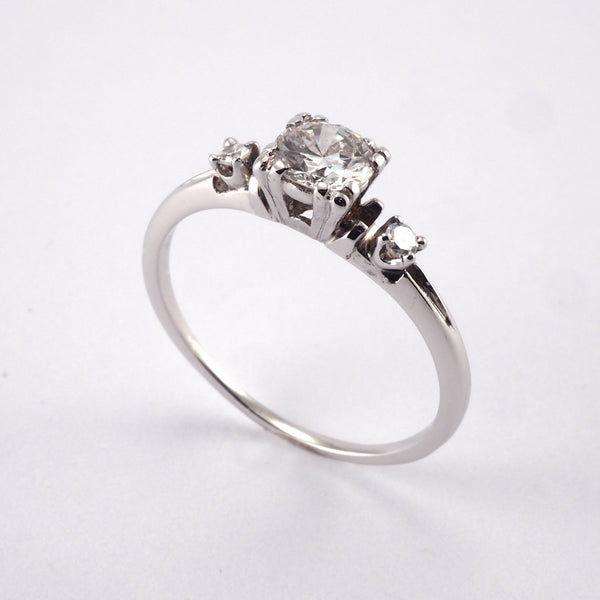 Vintage Solitaire with Diamond shoulders