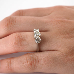 Vintage 3 Stone Collet Set Diamond Ring