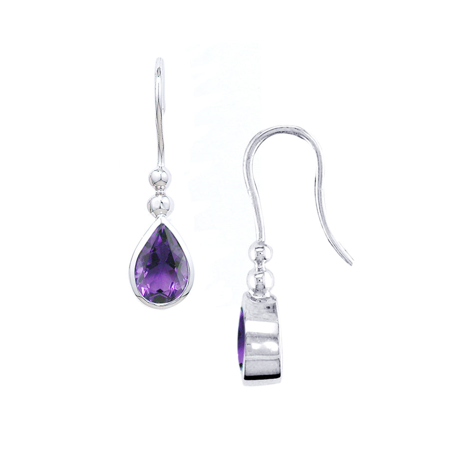 London Road - Amethyst Bead Drop Earrings
