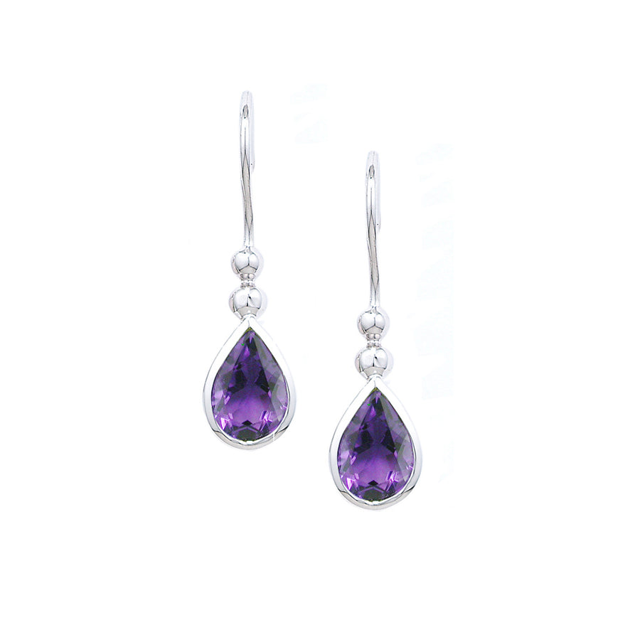 London Road - Amethyst Bead Drop Earrings