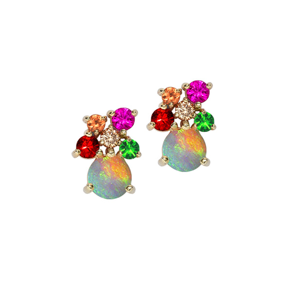 London Road - Multi Gem & Opal Earrings