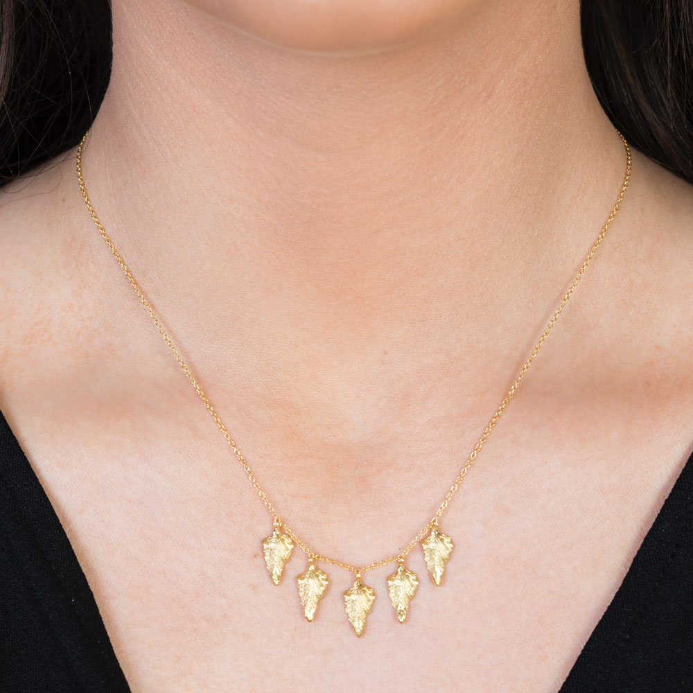 London Road - Gold Falling Leaves Necklace