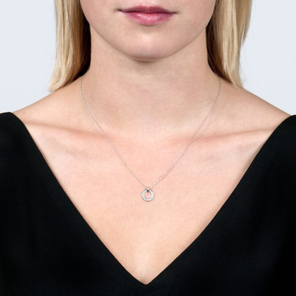 London Road - Large White Gold Meridian Pendant