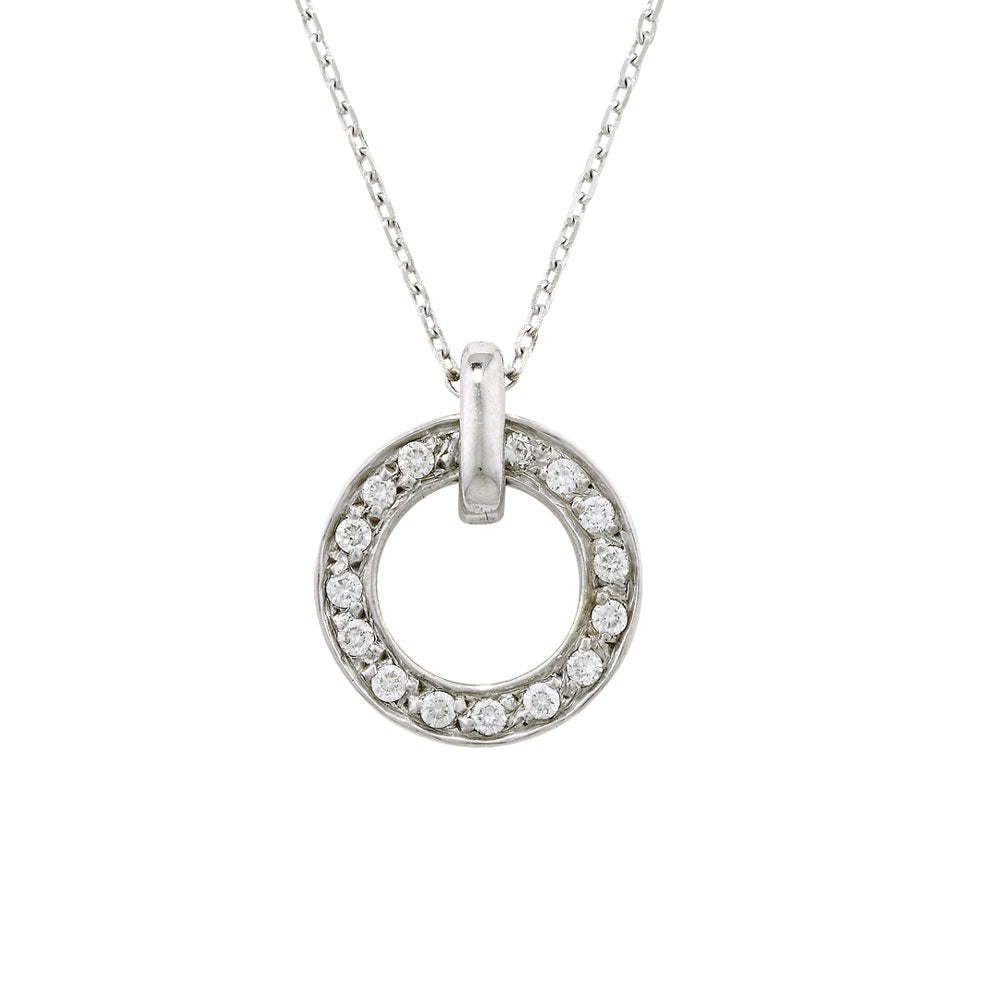 London Road - Large White Gold Meridian Pendant