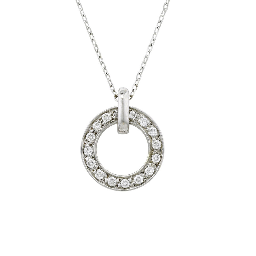 London Road - Large White Gold Meridian Pendant