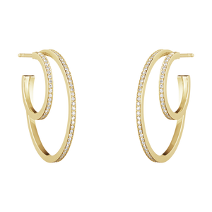 Georg Jensen - Large Double Pave Halo Ear hoops